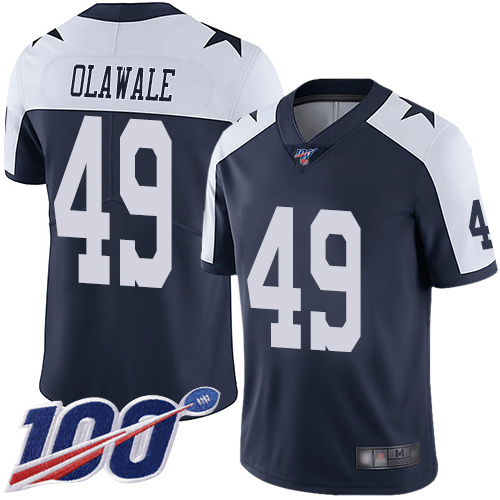 Men Dallas Cowboys Limited Navy Blue Jamize Olawale Alternate 49 100th Season Vapor Untouchable Throwback NFL Jersey